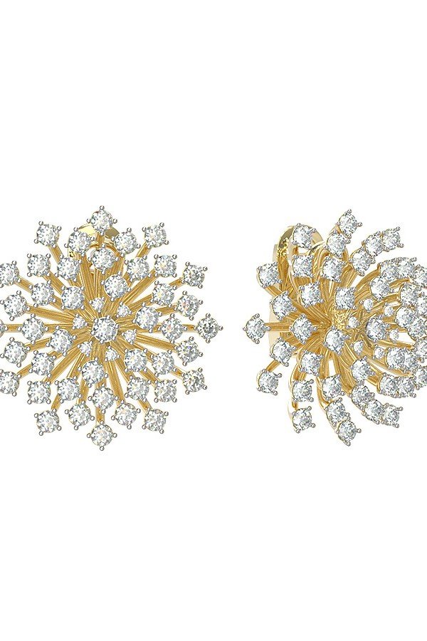 Серьги из лимонного золота c бриллиантами