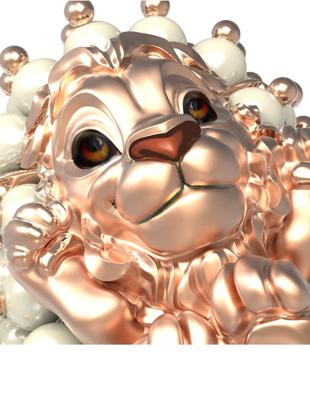 Кольцо из золота c эмалью и жемчугом