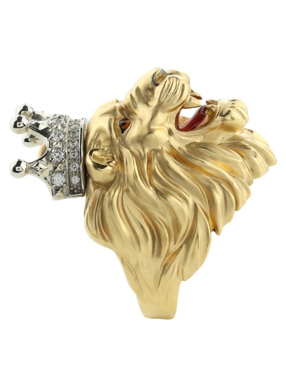 Кольцо из лимонного золота c эмалью и бриллиантами