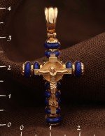 Крест из золота c лазуритом