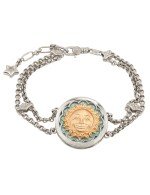 Браслет из белого золота c бирюзой и лазуритом