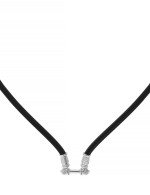 Шнурок шёлковый из белого золота c шёлковым шнурком