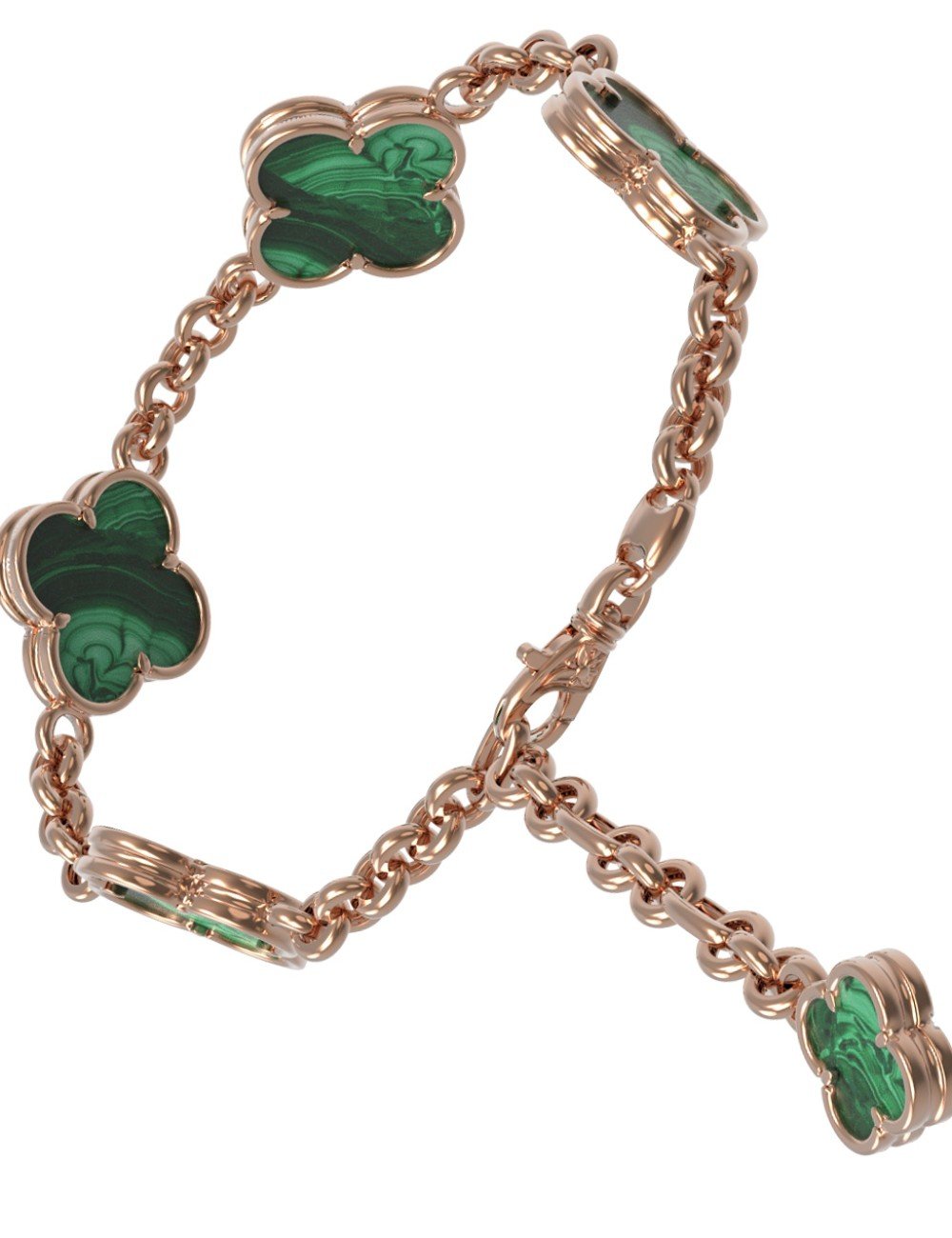 Браслет из золота c малахитом