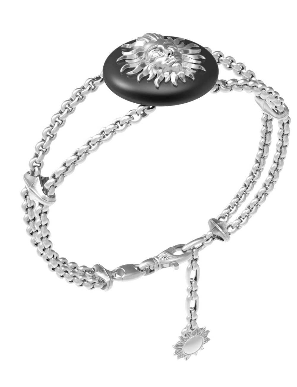 Браслет из белого золота c ониксом