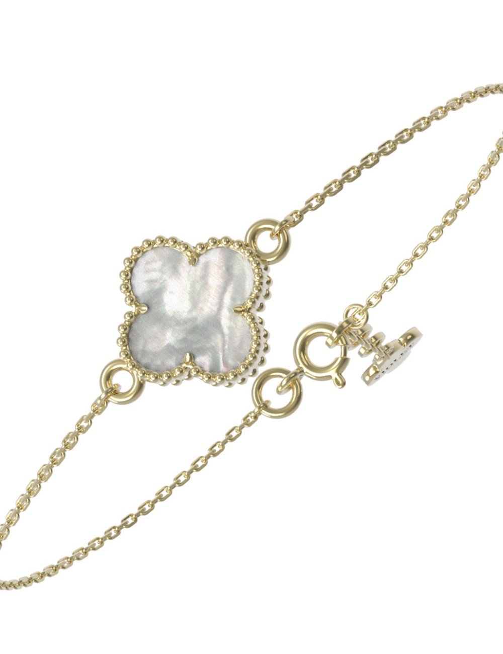 Браслет из лимонного золота c перламутром