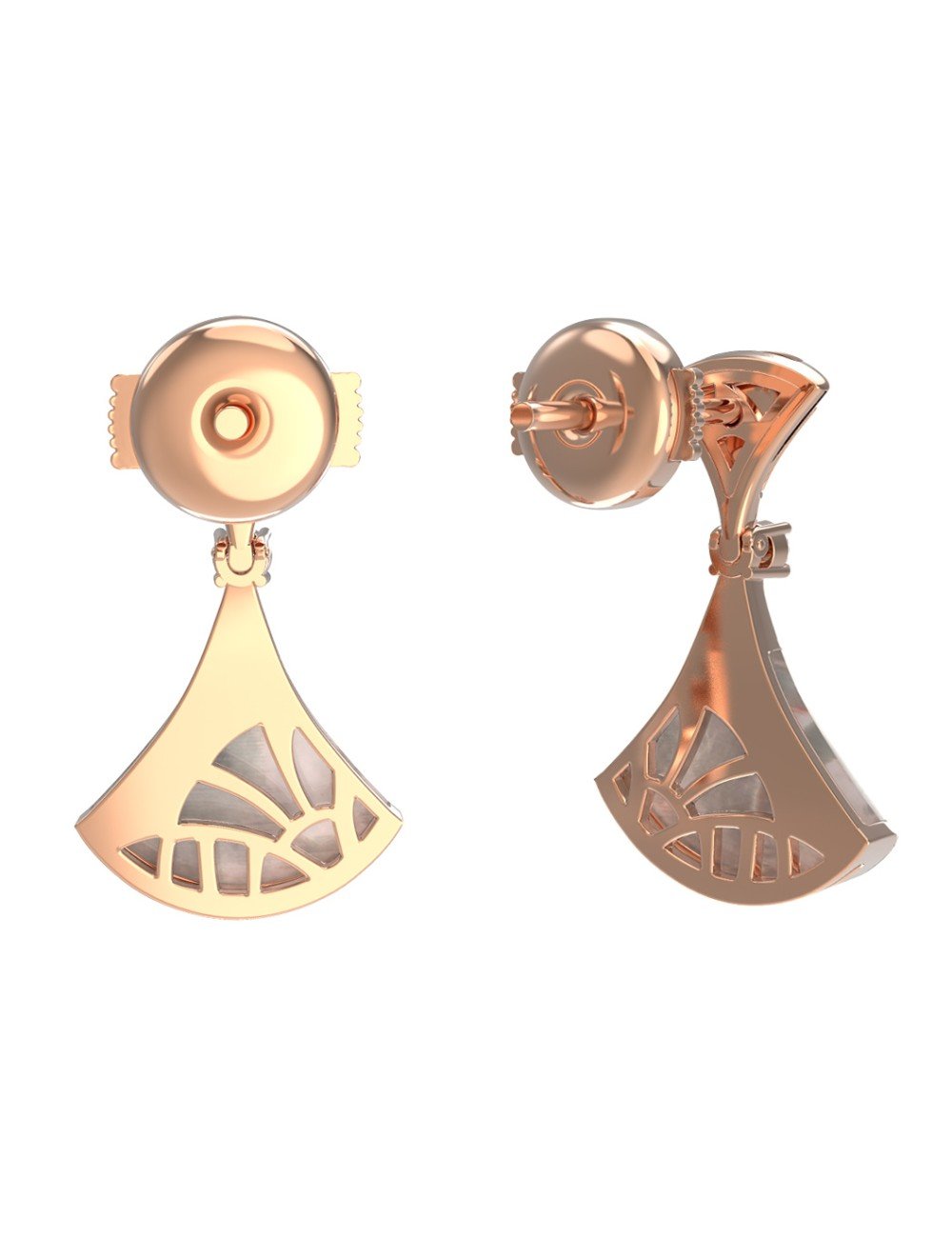 Серьги из золота c бриллиантами и перламутром