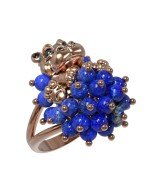 Кольцо из золота c эмалью и лазуритом