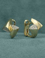 Серьги из лимонного золота c бриллиантами