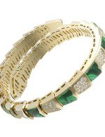 Браслет из лимонного золота c бриллиантами и малахитом