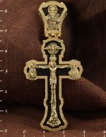 Крест из лимонного золота c эбеновым деревом