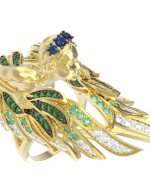 Кольцо из лимонного золота c фианитом