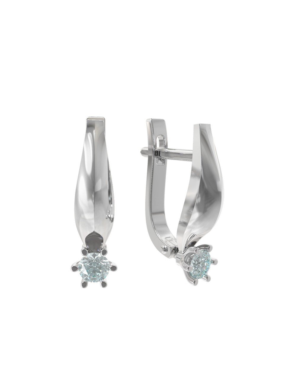 Серьги из белого золота c бриллиантами