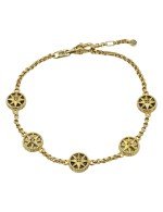 Браслет из лимонного золота c бриллиантами, лазуритом и перламутром