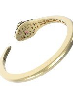 Браслет из лимонного золота c бриллиантами, рубином, ониксом, малахитом и перламутром