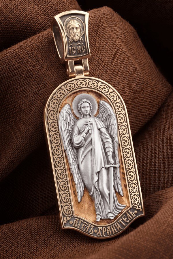 Образок из золота c эмалью