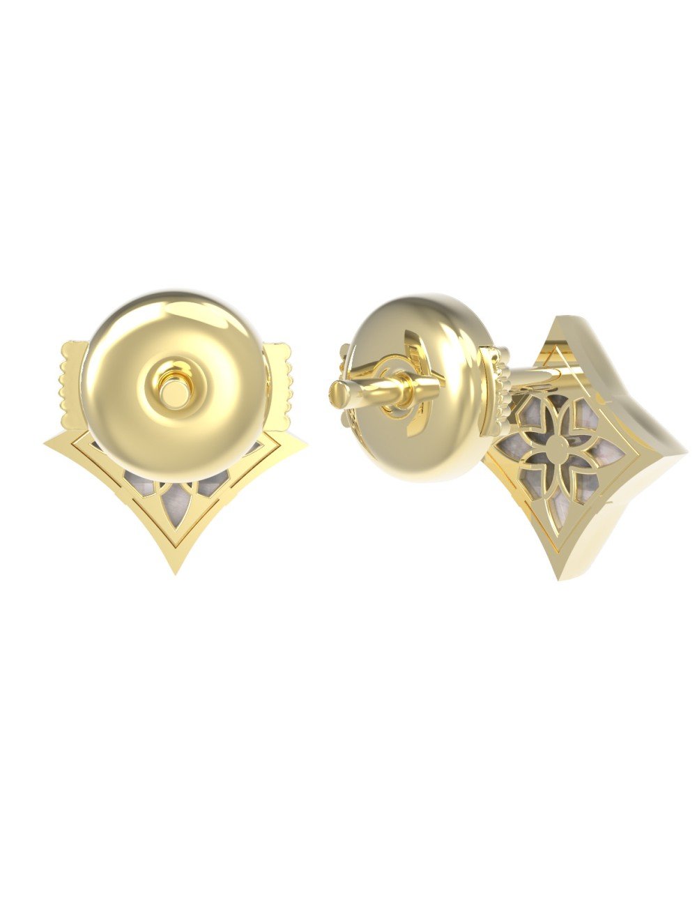 Серьги из лимонного золота c перламутром