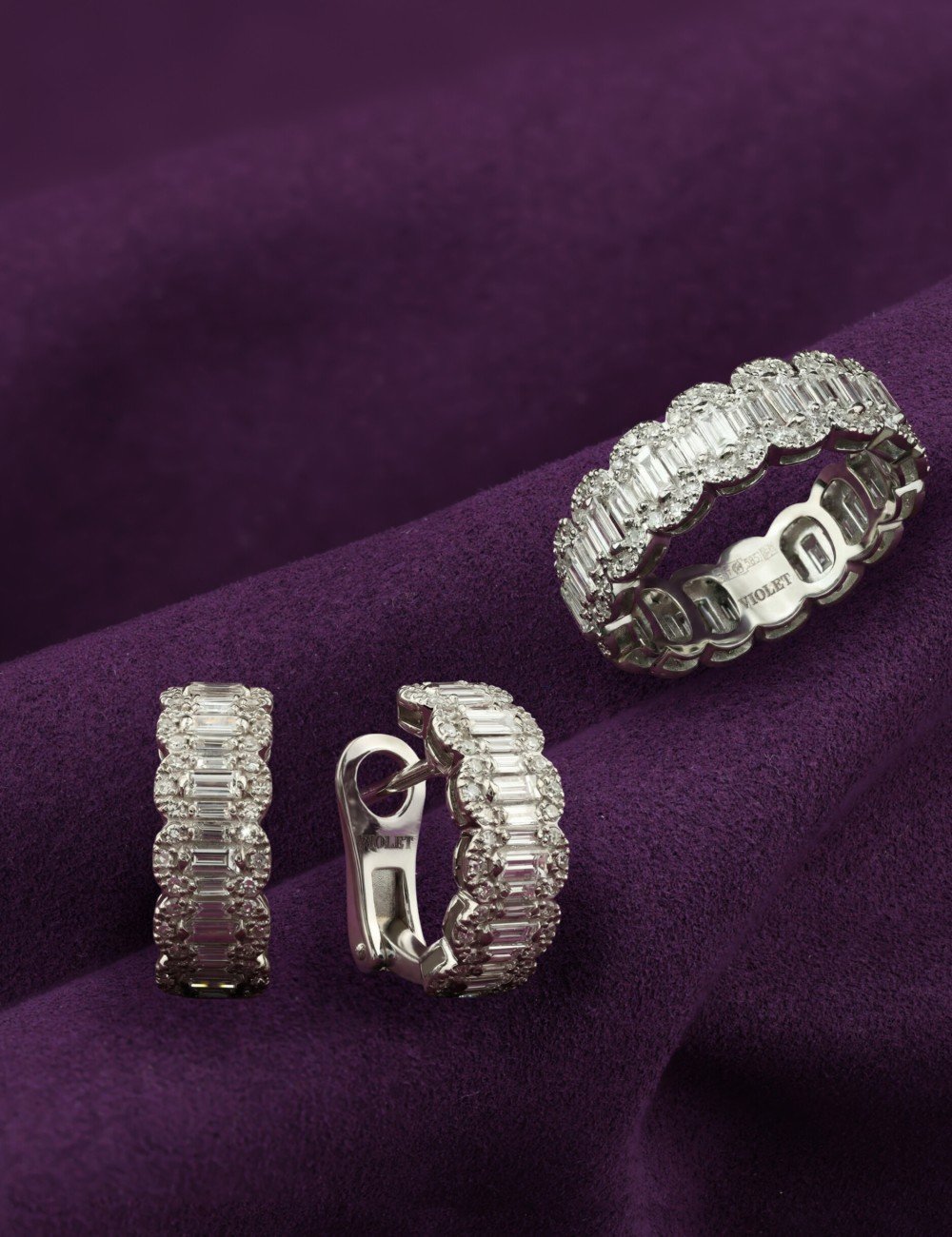 Серьги из белого золота c бриллиантами