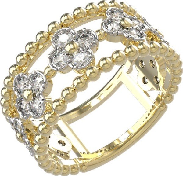 Кольцо из лимонного золота c бриллиантами