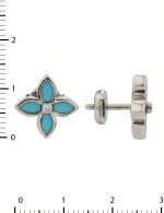 Серьги из белого золота c бриллиантами и бирюзой