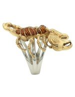 Кольцо из лимонного золота c эмалью