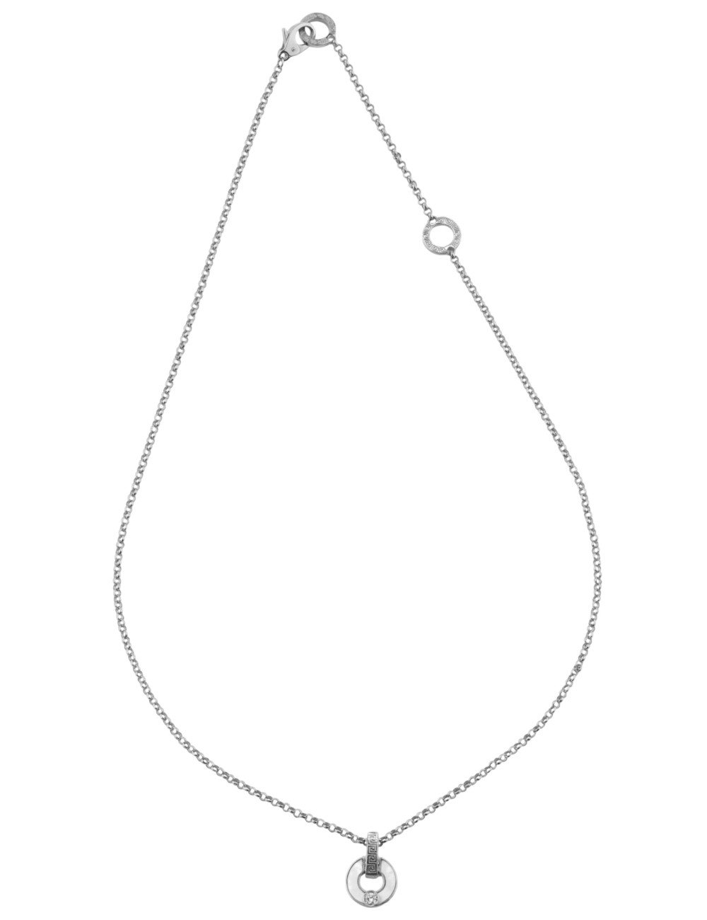 Колье из белого золота c бриллиантами и перламутром