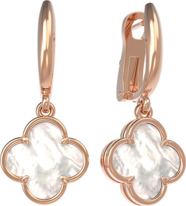 Серьги из золота c перламутром