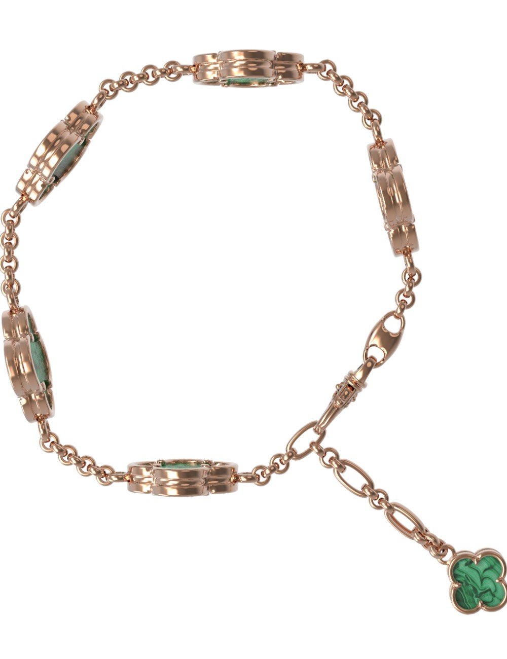 Браслет из золота c малахитом