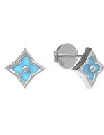 Серьги из белого золота c бирюзой