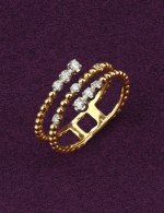 Кольцо из лимонного золота c бриллиантами