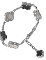 Браслет из белого золота c ониксом и перламутром