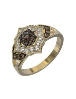 Кольцо из лимонного золота c бриллиантами