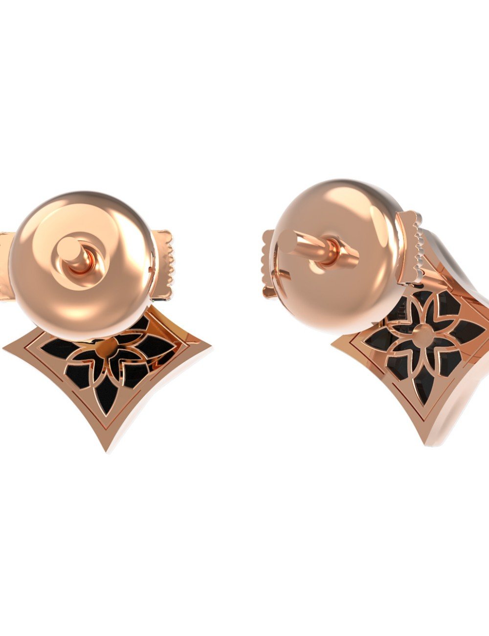 Серьги из золота c бриллиантами и ониксом