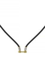 Гайтан из лимонного золота c кожаным шнурком