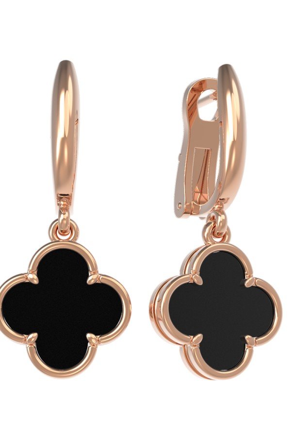 Серьги из золота c ониксом