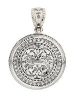 Подвеска из белого золота c эмалью