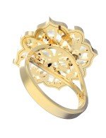 Кольцо из лимонного золота c ониксом и перламутром