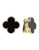 Серьги из лимонного золота c ониксом