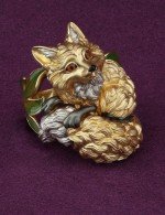 Кольцо из лимонного золота c эмалью