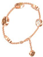 Браслет из золота c тигровым глазом и перламутром