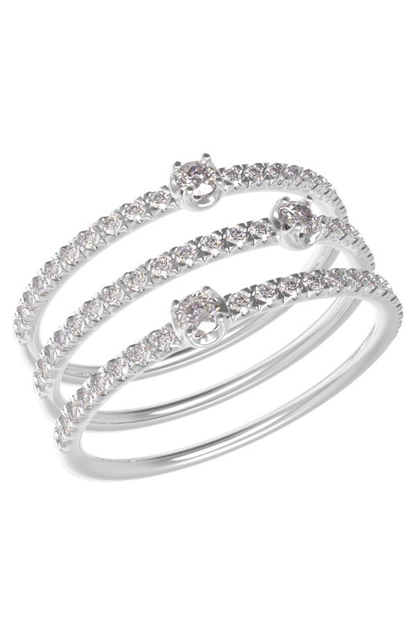 Кольцо из белого золота c бриллиантами