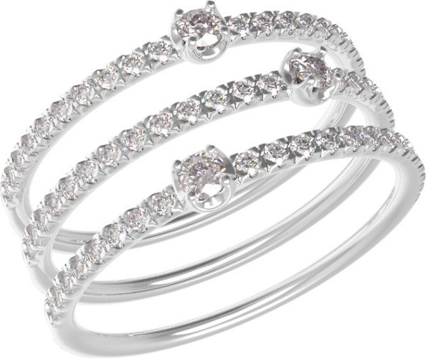 Кольцо из белого золота c бриллиантами