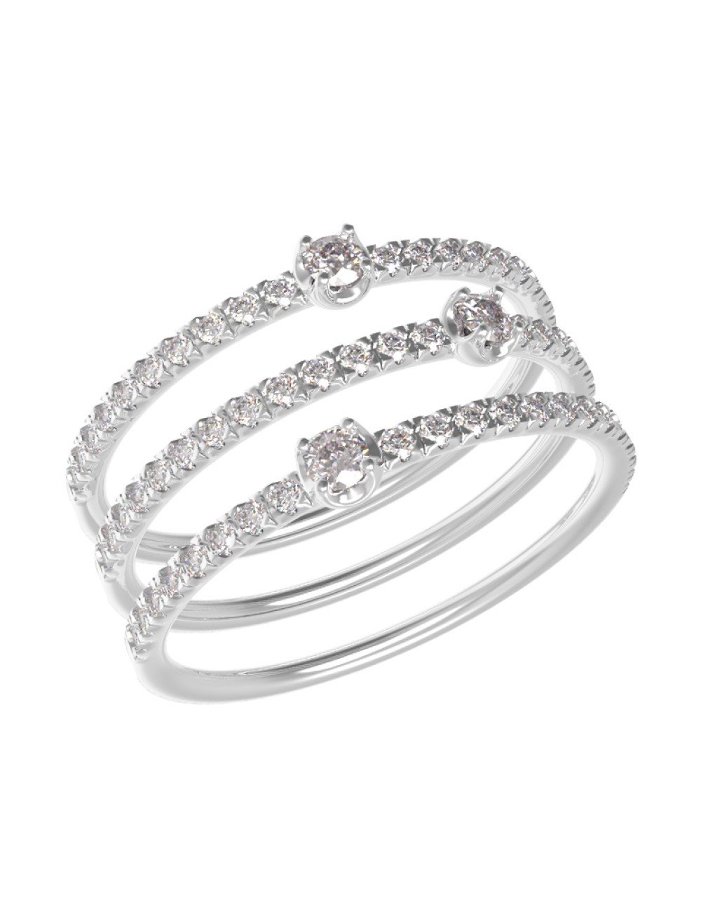 Кольцо из белого золота c бриллиантами