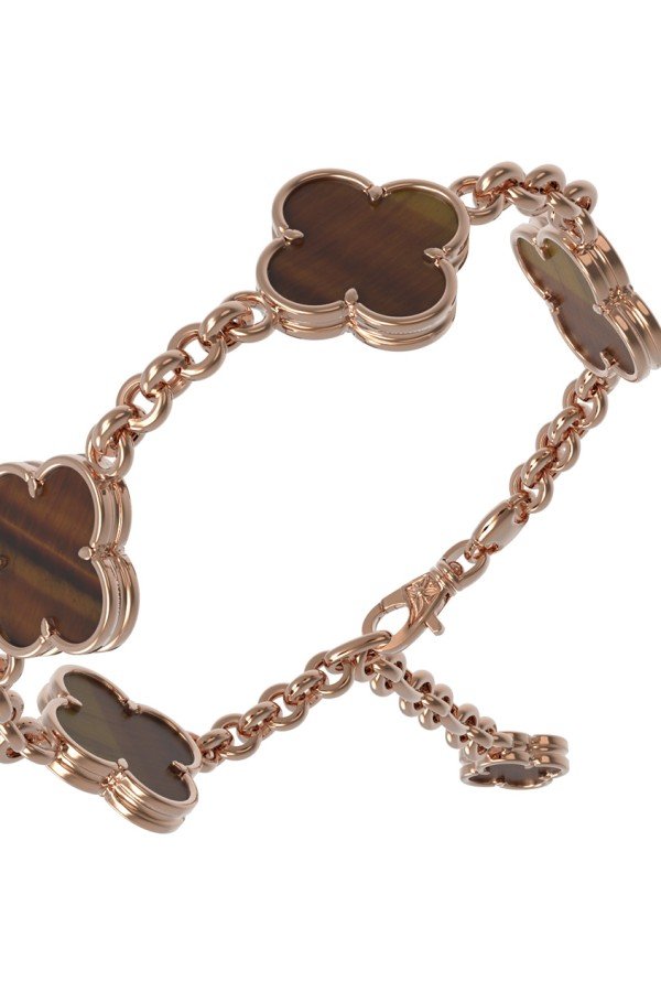 Браслет из золота c тигровым глазом