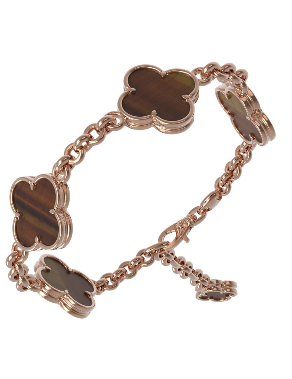 Браслет из золота c тигровым глазом