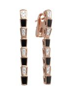 Серьги из золота c бриллиантами и ониксом