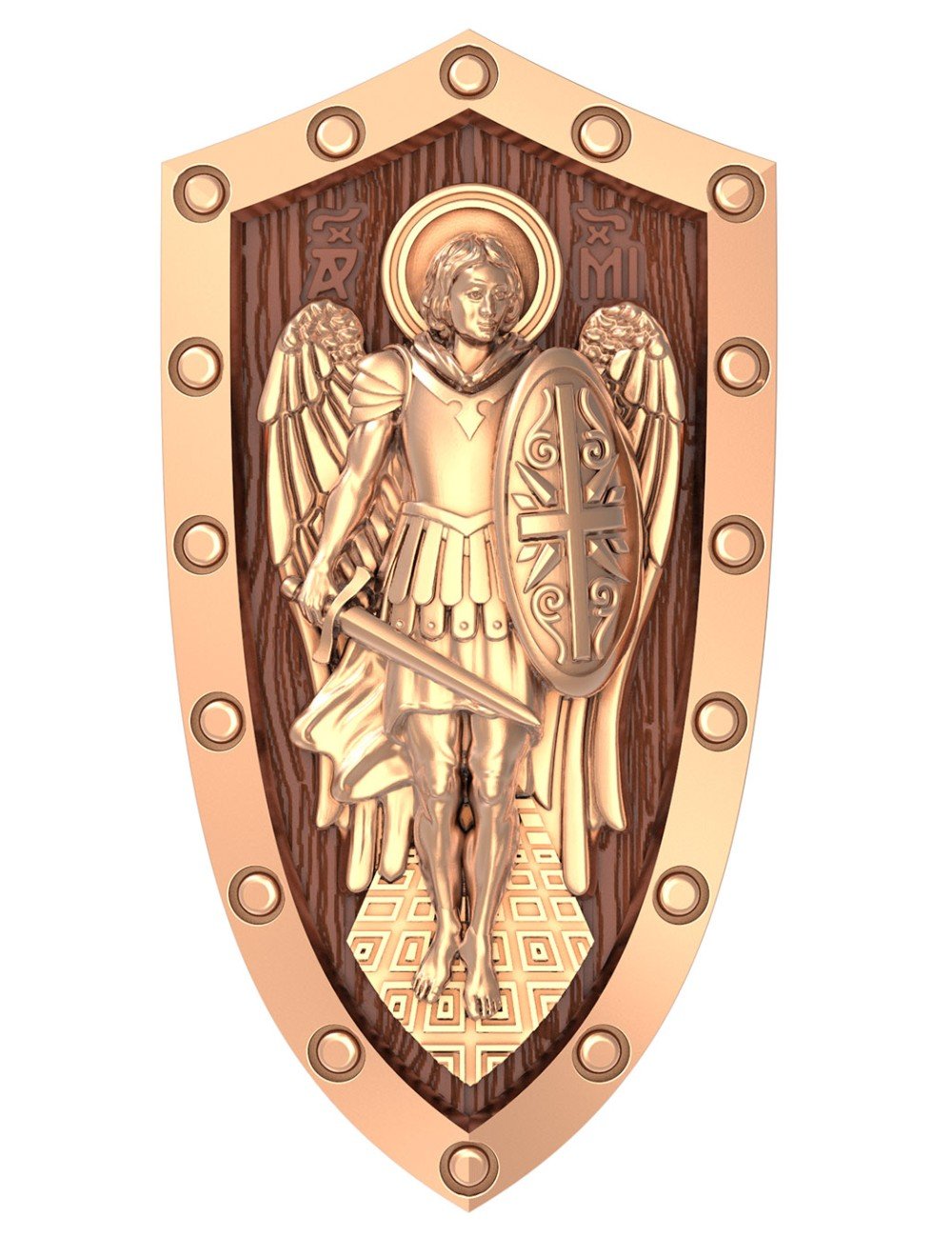 Образок из золота c деревом груши