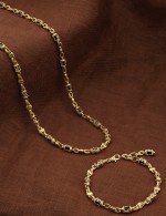 Цепь из лимонного золота c ониксом