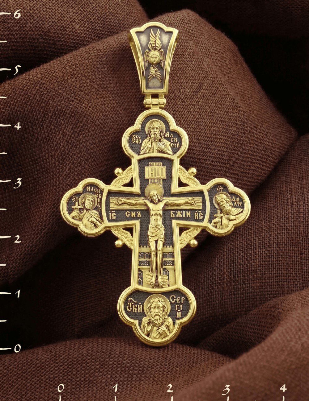 Крест из лимонного золота