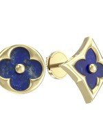 Серьги из лимонного золота c лазуритом