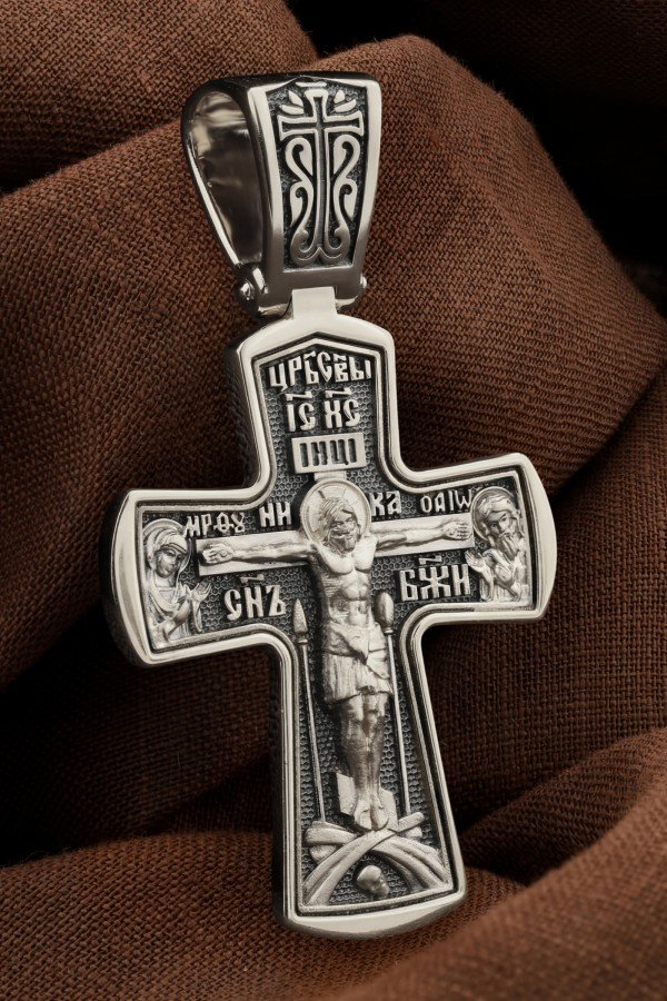 Крест из белого золота